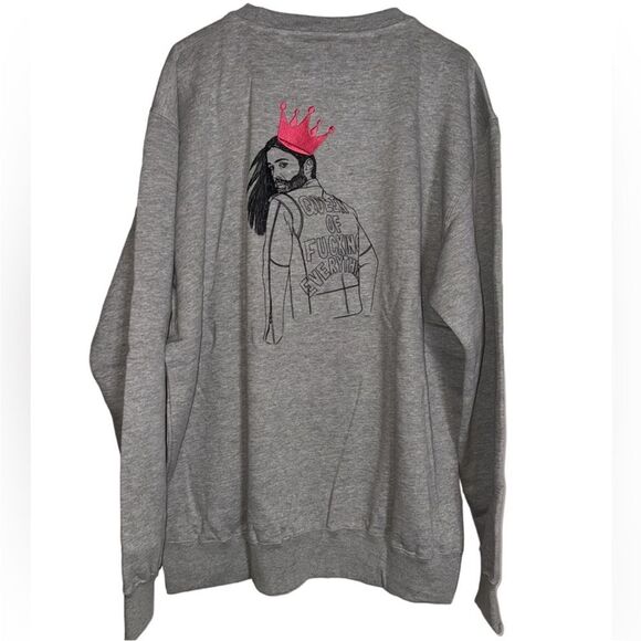 🏳️‍🌈Queer Eye🏳️‍🌈 Embroidered Queen of F***** Everything Sweatshirt 🏳️‍🌈 - Picture 2 of 6